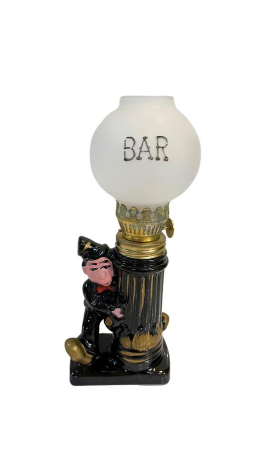 Vintage Good Time Charlie Chaplin Oil Lamp Post Bar Figurine Made in Japan