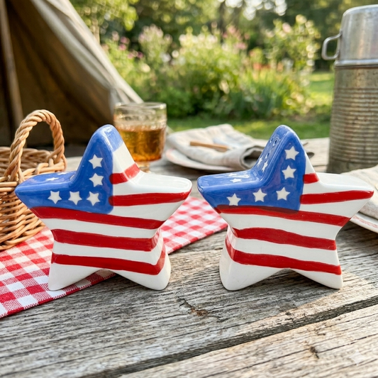 Pier 1 Imports Stars & Stripes Star-Shaped Salt and Pepper Shakers