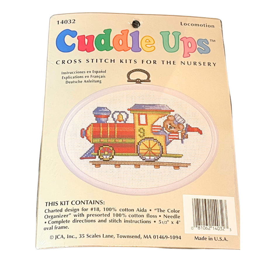 Cuddle Train Vintage Cuddle Ups Cross Stitch Kit- Train with Teddy Bear – Treasures ...