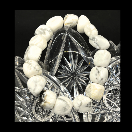 * Magnesite 12mm Stones Gemstone Stretch Bracelet