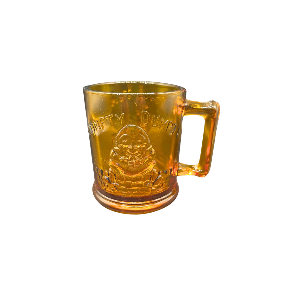 Vintage Tiara Nursery  Rhyme Amber Glass Children's  Mug and Bowl Set
