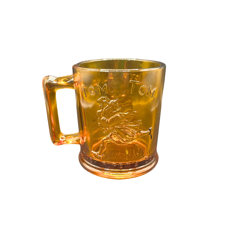 Vintage Tiara Nursery  Rhyme Amber Glass Children's  Mug and Bowl Set
