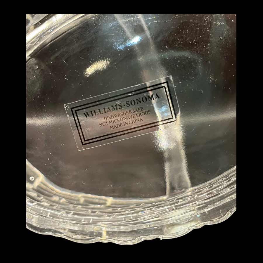 Williams Sonoma Clear Glass Crystal Woven Oval  Basket