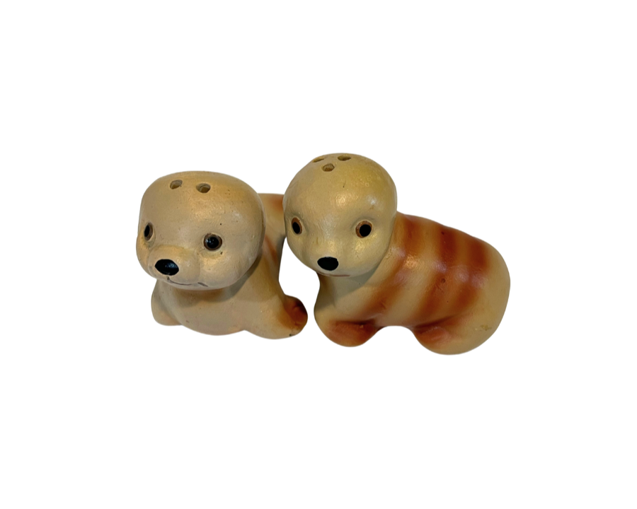 Vintage Seal Pups Salt and Pepper Shaker Set