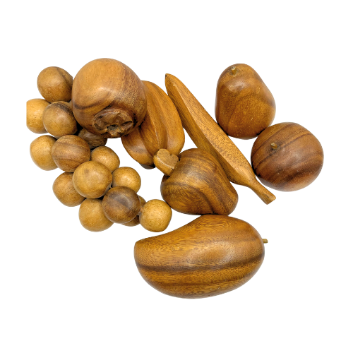 Vintage Bundle of Wood Fruits and Veggies LOT of 8