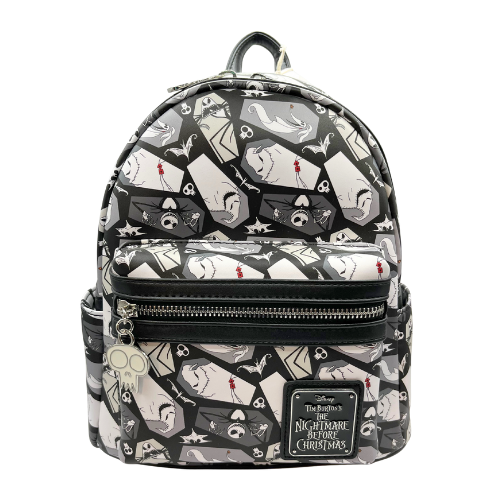 Nightmare Before Christmas Loungefly Coffin All over Print Mini Backpack with Tags Pre Owned