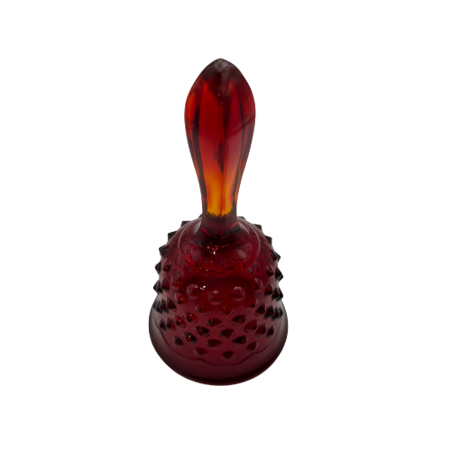 Fenton Hobnail Amberina Glass Bell- No Ringer 6" Tall