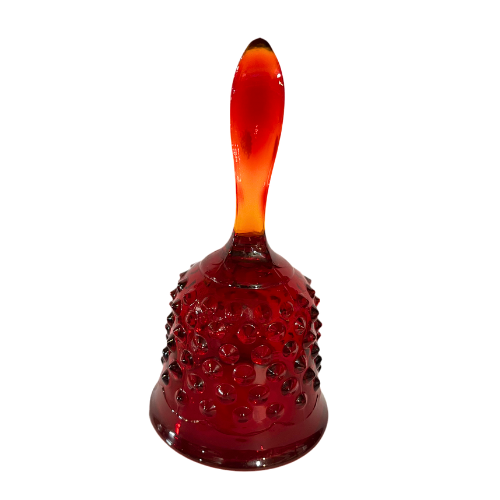 Fenton Hobnail Amberina Glass Bell- No Ringer 6" Tall
