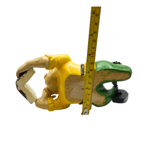 Vintage Elf Reading a Book Carved Wood Hand Painted Christmas Holiday Decor