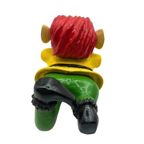 Vintage Elf Reading a Book Carved Wood Hand Painted Christmas Holiday Decor