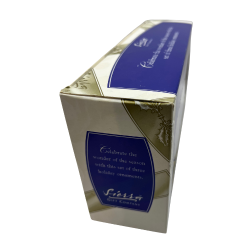 New Sierra Gift Company Ceramic Patchwork Ornaments 3pc