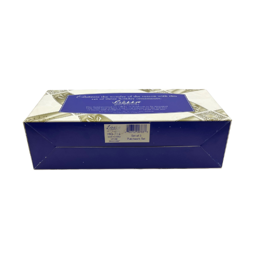 New Sierra Gift Company Ceramic Patchwork Ornaments 3pc