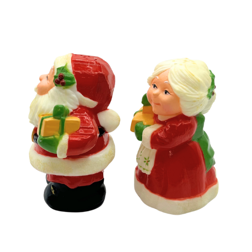 Vintage Hallmark Mr. & Mrs. Claus Salt and Pepper Shakers with Stoppers