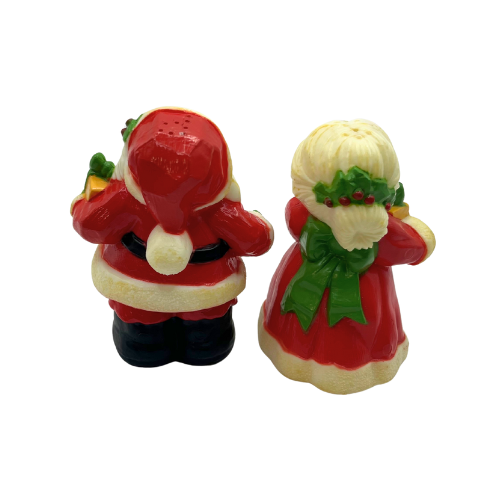 Vintage Hallmark Mr. & Mrs. Claus Salt and Pepper Shakers with Stoppers