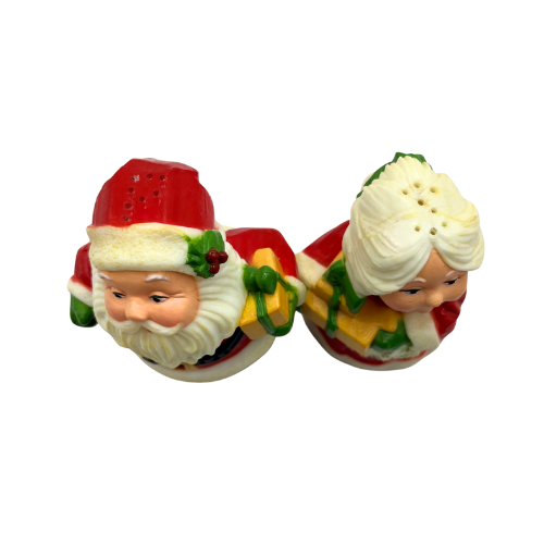 Vintage Hallmark Mr. & Mrs. Claus Salt and Pepper Shakers with Stoppers