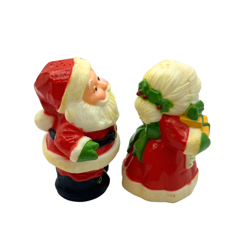 Vintage Hallmark Mr. & Mrs. Claus Salt and Pepper Shakers with Stoppers
