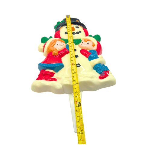 Vintage Plastic Mold Christmas Lawn Decor Stakes NEW DESINS INC.  - Flaw on Santa