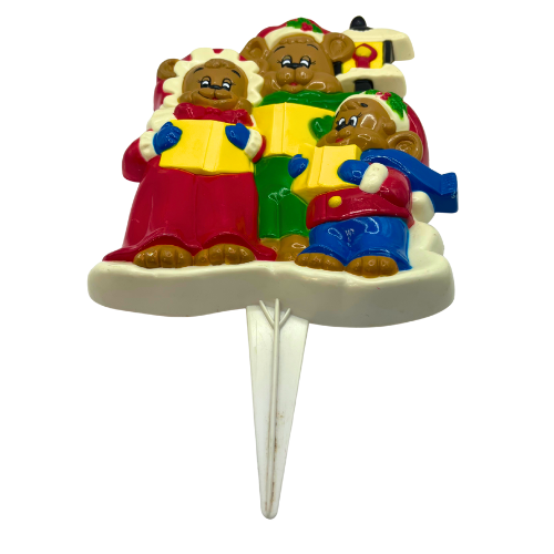 Vintage Plastic Mold Christmas Lawn Decor Stakes NEW DESINS INC.  - Flaw on Santa