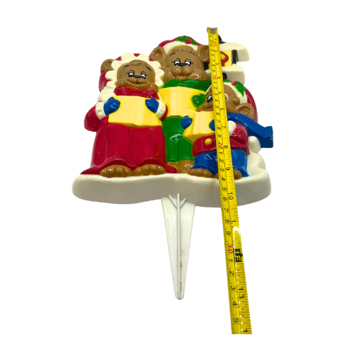 Vintage Plastic Mold Christmas Lawn Decor Stakes NEW DESINS INC.  - Flaw on Santa