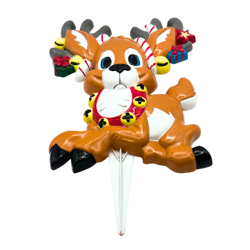 Vintage Plastic Mold Christmas Lawn Decor Stakes NEW DESINS INC.  - Flaw on Santa