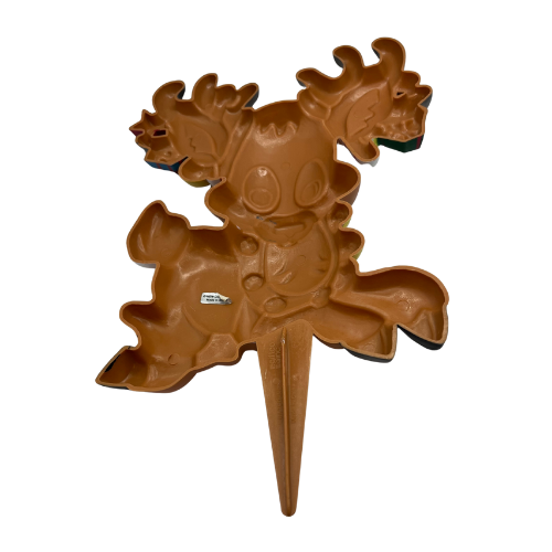 Vintage Plastic Mold Christmas Lawn Decor Stakes NEW DESINS INC.  - Flaw on Santa