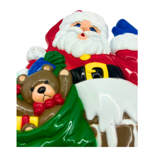 Vintage Plastic Mold Christmas Lawn Decor Stakes NEW DESINS INC.  - Flaw on Santa