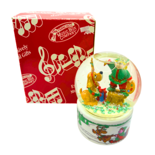 Vtg  Musical Snow Globe The San Francisco Music Box Company "Rudolph The Red Nose Reindeer"