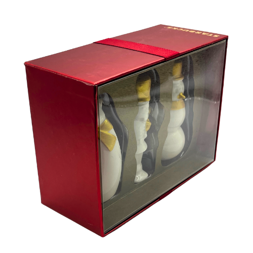 Starbucks Porcelain Christmas Ornaments 2012 Collectable Fox Snowman Nutcracker