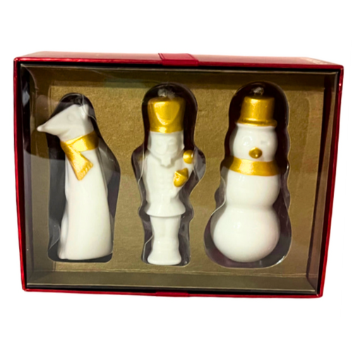 Starbucks Porcelain Christmas Ornaments 2012 Collectable Fox Snowman Nutcracker