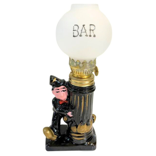 Vintage Good Time Charlie Chaplin Oil Lamp Post Bar Figurine Made in Japan