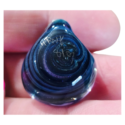 Vintage Signed Andy Ray Pendant Bullseye Vortex Style Galactic Glass