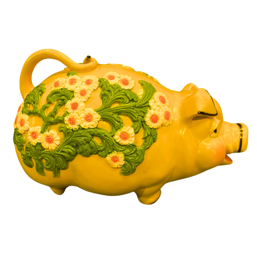 * Vintage 1976's MCM Universal Statuary CORP Yellow Pig Piggy Bank