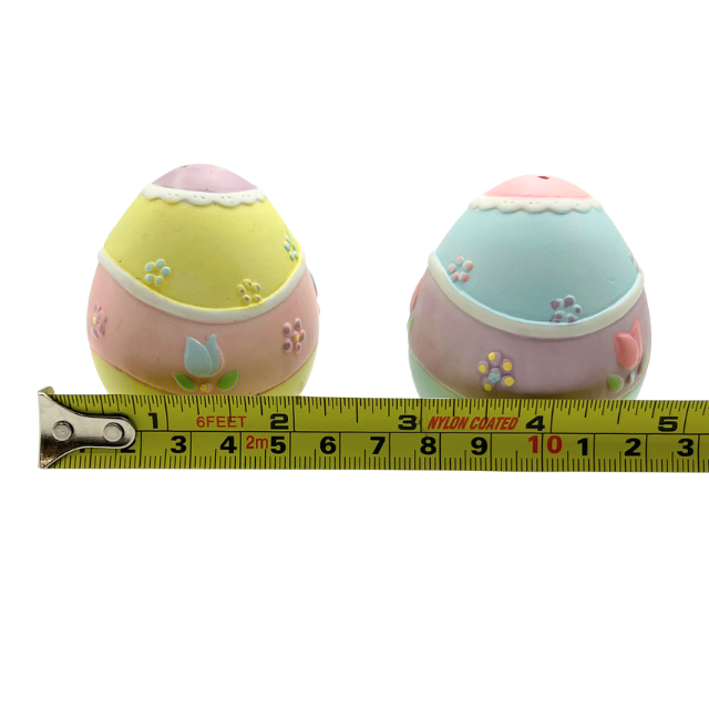 Vintage Russ Berrie "A Touch of Easter" Porcelain Egg Salt & Pepper Shakers  Pastel Spring Decor