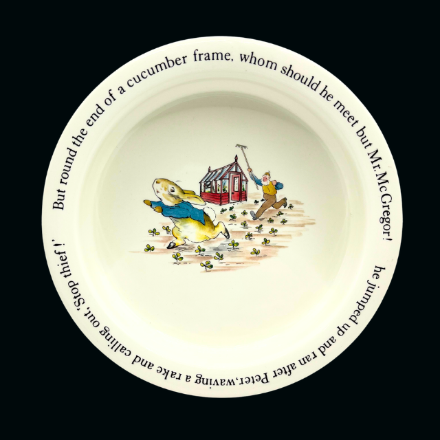 Vintage Beatrix Potter Peter Rabbit Baby Toddler Ceramic Toddler Bowl