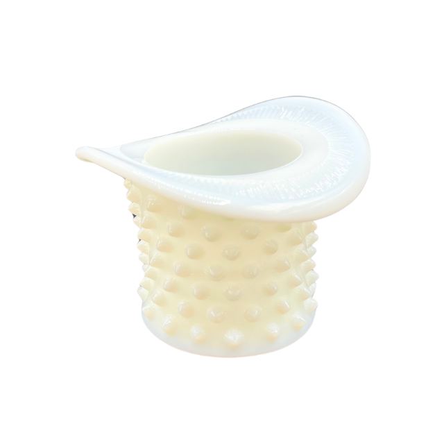 Fenton Milk Glass White Hobnail Hat Vase Tooth Pick Holder Gradmillennial Hollywood Regency Decor