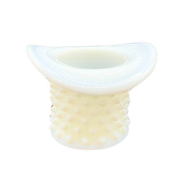Fenton Milk Glass White Hobnail Hat Vase Tooth Pick Holder Gradmillennial Hollywood Regency Decor