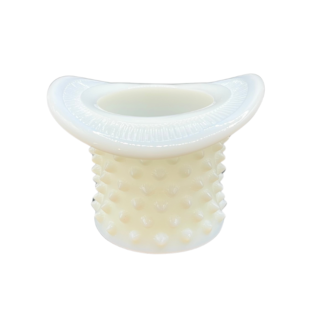 Fenton Milk Glass White Hobnail Hat Vase Tooth Pick Holder Gradmillennial Hollywood Regency Decor