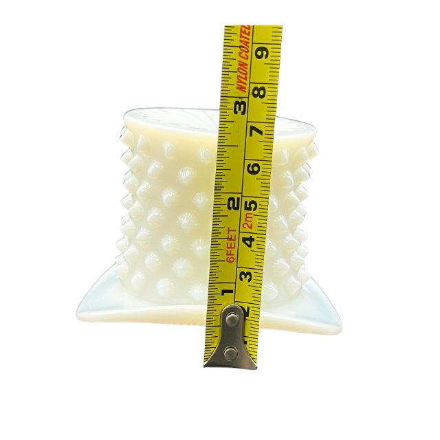 Fenton Milk Glass White Hobnail Hat Vase Tooth Pick Holder Gradmillennial Hollywood Regency Decor