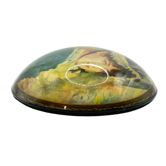Mid Century Modern Domed Paperweight by Renoir called "By the Seashore"