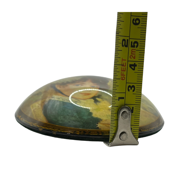 Mid Century Modern Domed Paperweight by Renoir called "By the Seashore"