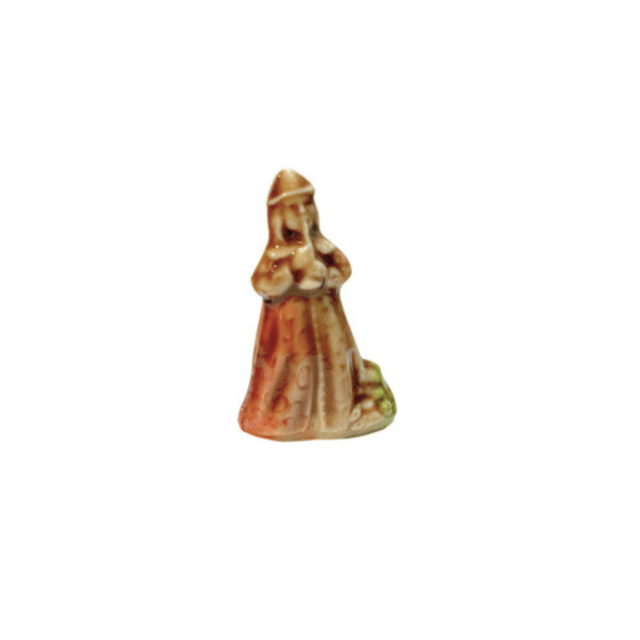 1970s Wades Whimsie Nursery Rhyme Characters Figurines * Little Miss Muffet, Old King Cole, Mother Goose, Dr. Foster, The Pied Piper, and Tom, Tom the Piper's Son *  Set of 6 Glazed Porcelain