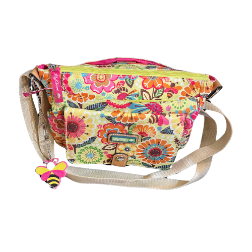 Lily Bloom Polyester Crossbody Bumble Bee Floral Bag with Keychain New without Tag