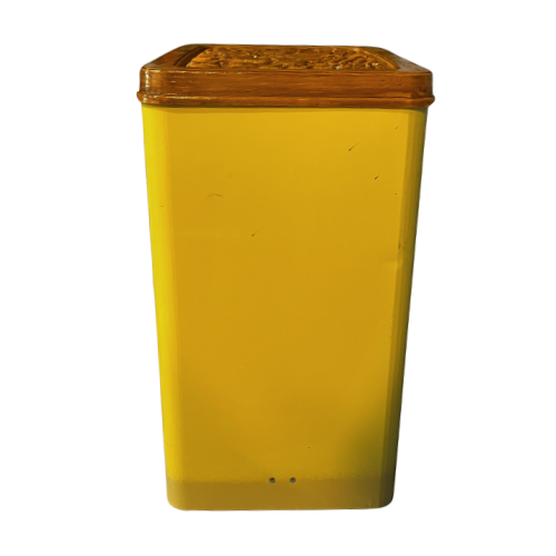 * 1970z CHEINCO Housewares Woodbury Fruit Faux Wood Vintage Yellow Ombre Trash Can Waste Bin