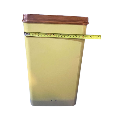 * 1970z CHEINCO Housewares Woodbury Fruit Faux Wood Vintage Yellow Ombre Trash Can Waste Bin