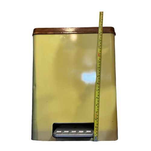 * 1970z CHEINCO Housewares Woodbury Fruit Faux Wood Vintage Yellow Ombre Trash Can Waste Bin