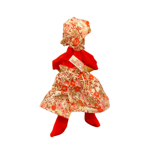 Vintage Annalee Mrs. Claus/ Granny Floral  Print Dress and Bonnet 10" Doll Mobilitee 1971