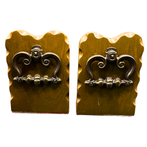 Pinewood Library Bookends Dark Academia Decor Handmade Door Knocker Moody Decor