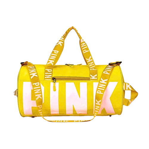 Victoria secret (PINK) Yellow Duffle Gym Bag New without Tags