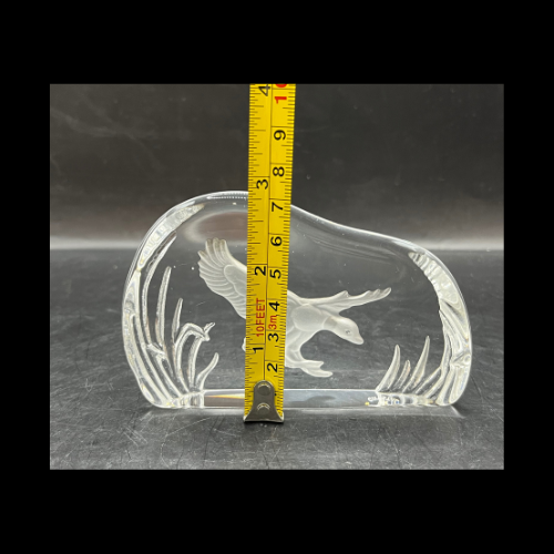 Wedgwood Crystal Reverse Cut Paperweight Wild Birds - Duck