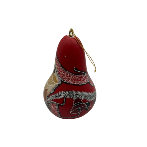 Handcrafted Gourd Santa Christmas Ornament